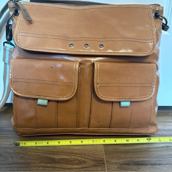 III Parcel Utility Messenger Crossbody Bag Purse Brown Tan P - Picture 2 of 12